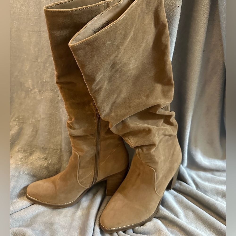 Cute suede knee high boots